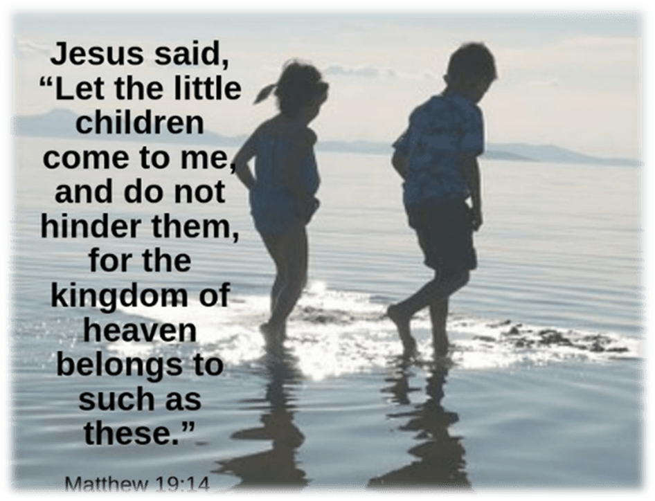 Young pre-teen siblings wading into the water feeling completely safe